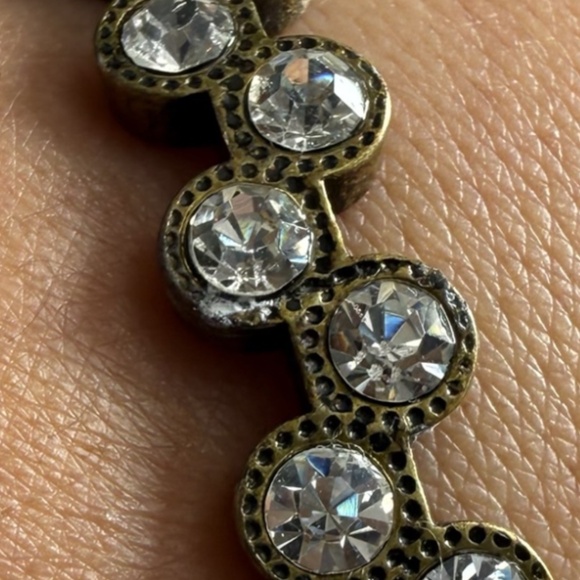 Solid bangle , bracelet with stones - Picture 2 of 3